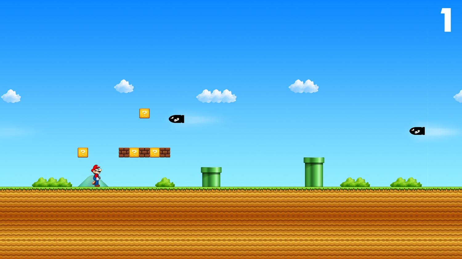 Super Mario Endless Run Game Start Screenshot.