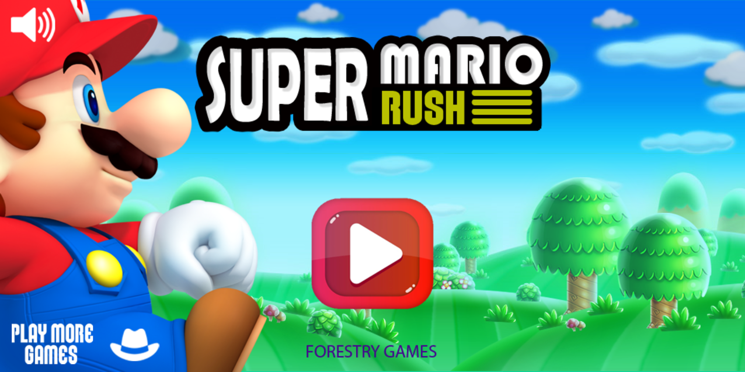 Super Mario Rush Game Welcome Screen Screenshot.