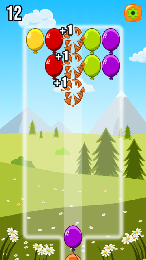 Super Match 3 Balloons Game Play Screenshot.