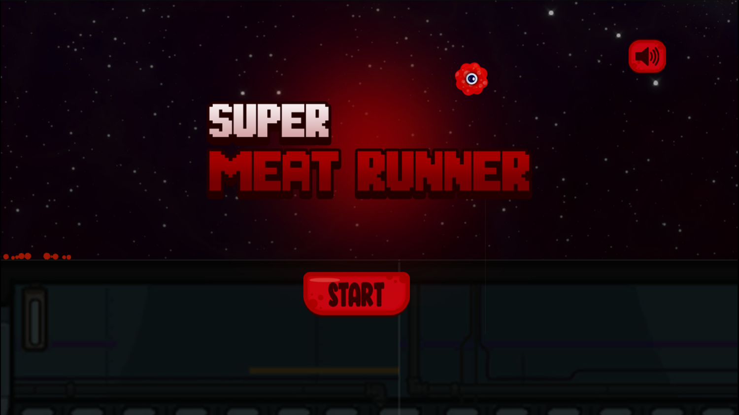 Super Meat Runner Game Welcome Screen Screenshot.