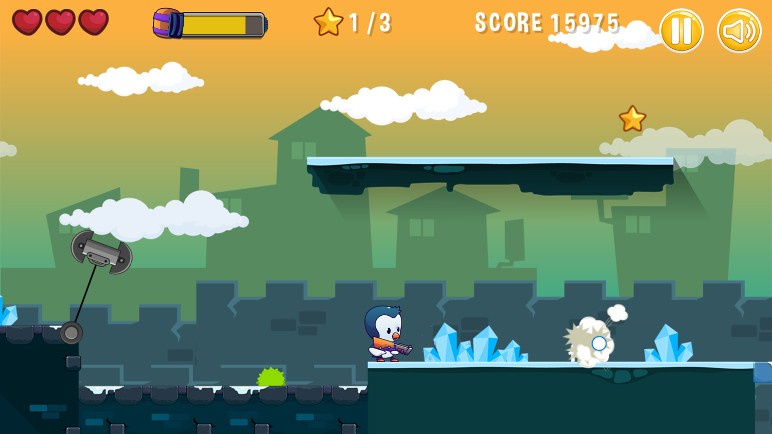Super Penguboy Game Level Play Screenshot.
