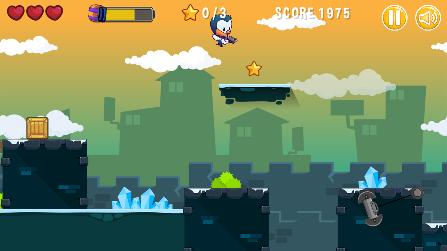 Super Penguboy Game Platforming Screenshot.
