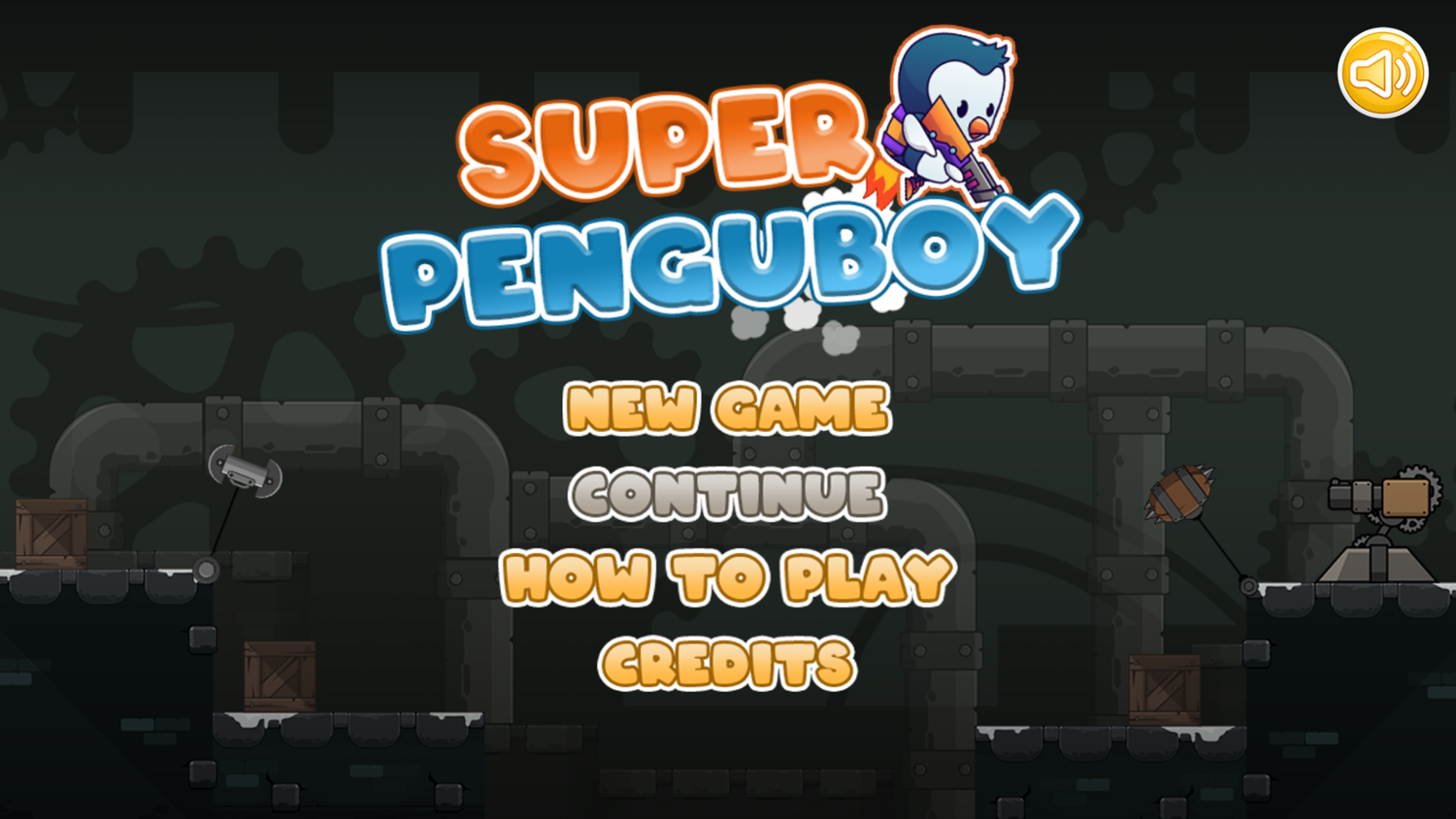 Super Penguboy Game Welcome Screen Screenshot.