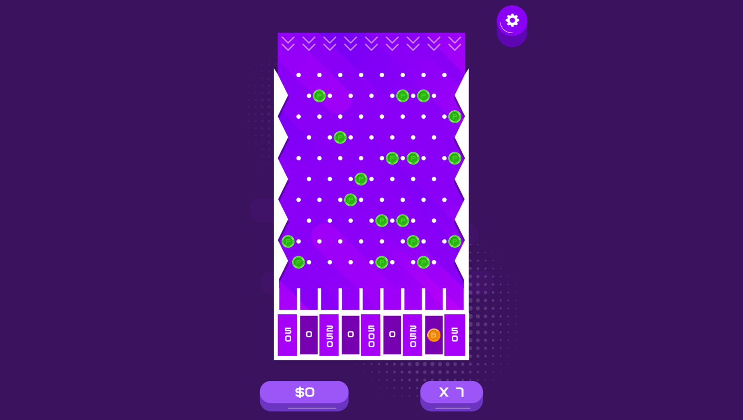 Super Plinko Game Start Screenshot.