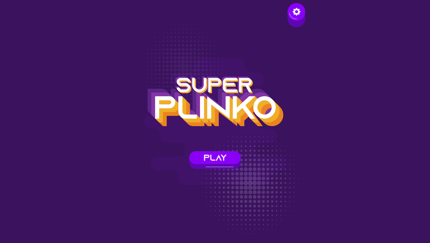 Super Plinko Game Welcome Screen Screenshot.