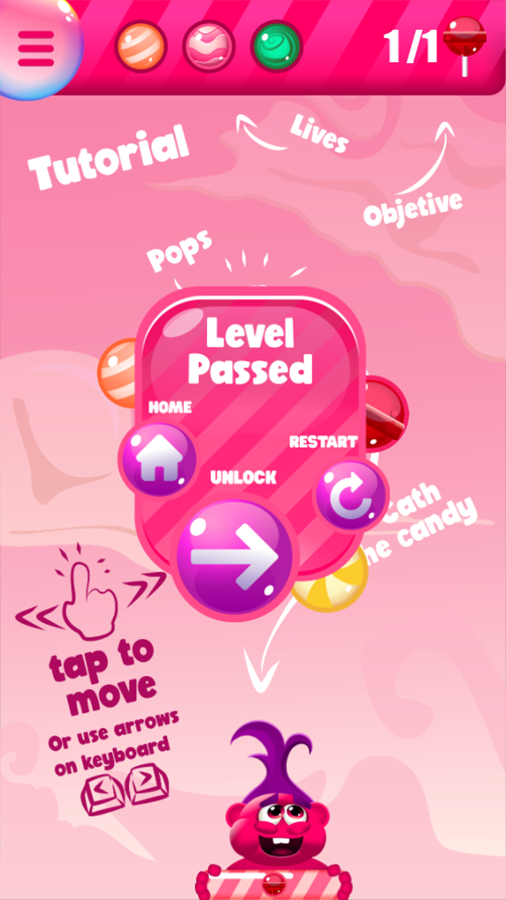 Super Sugar Hallucination Game Level Passed Screenshot.