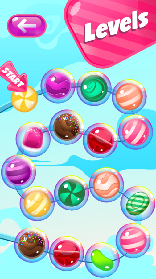 Super Sugar Hallucination Game Levels Select Screenshot.