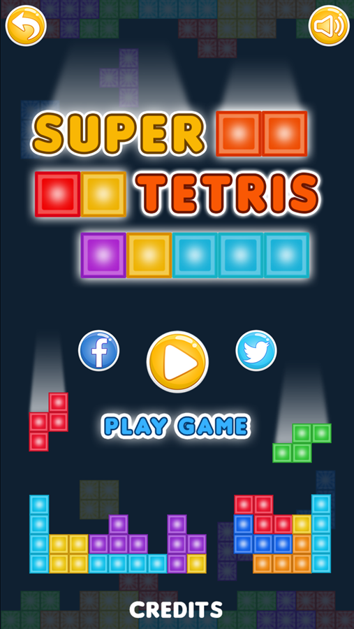 Super Tetris Game Welcome Screenshot.