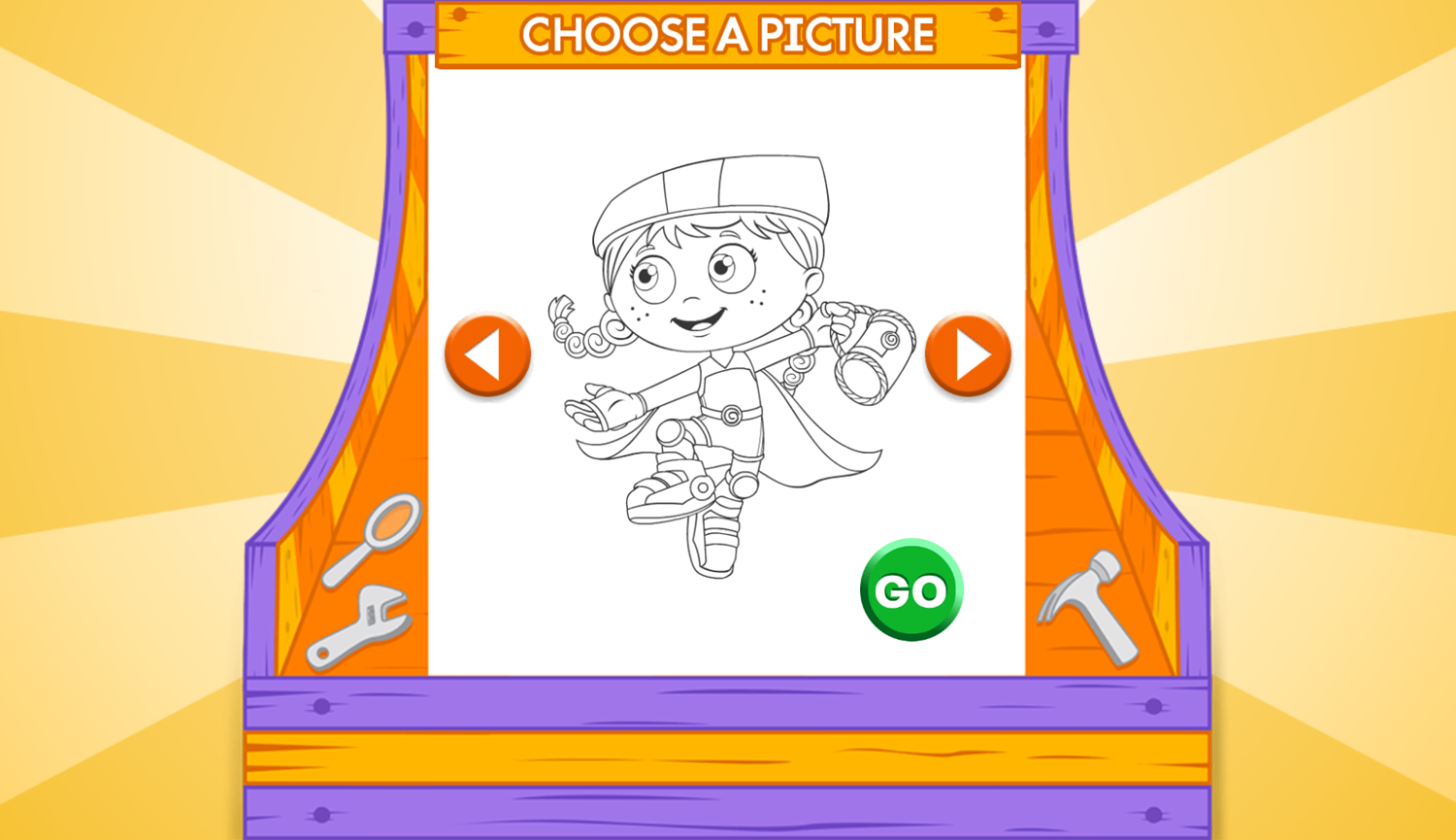 Super Why Alpha Pig's Paint by Letter Game Choose Picture Screenshot.