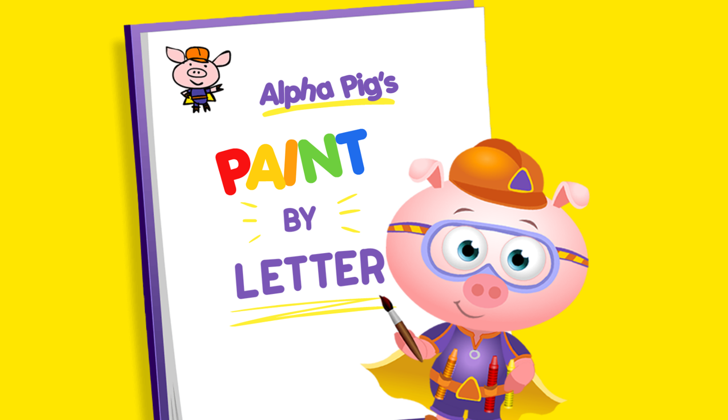 Super Why Alpha Pig's Paint by Letter Game Welcome Screen Screenshot.