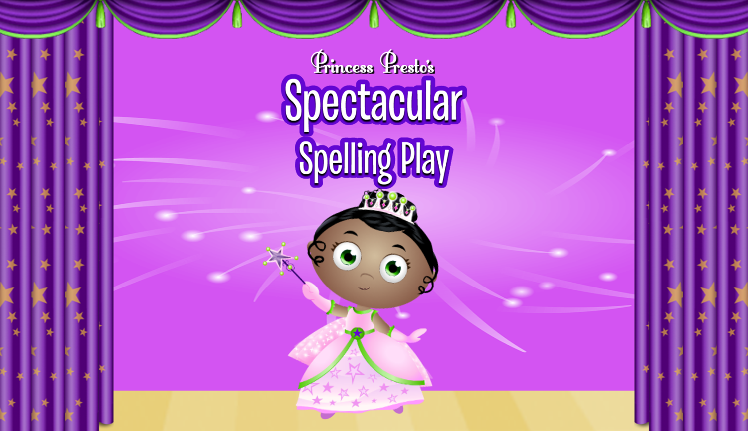 Super Why Princess Presto's Spectacular Spelling Play Game Welcome Screen Screenshot.