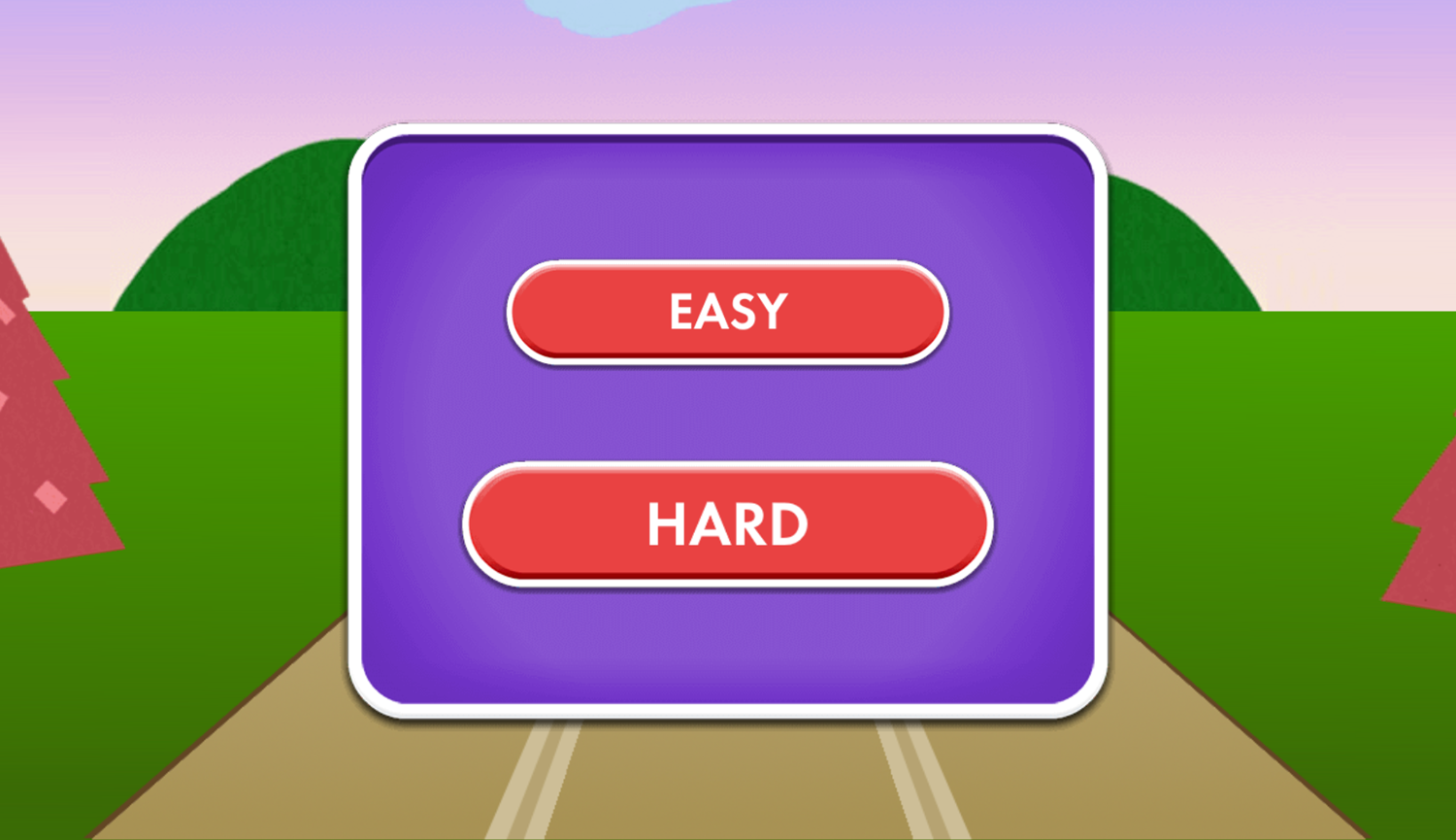 Super Why Wonder Red's Rhyme Racer Game Difficulty Select Screenshot.