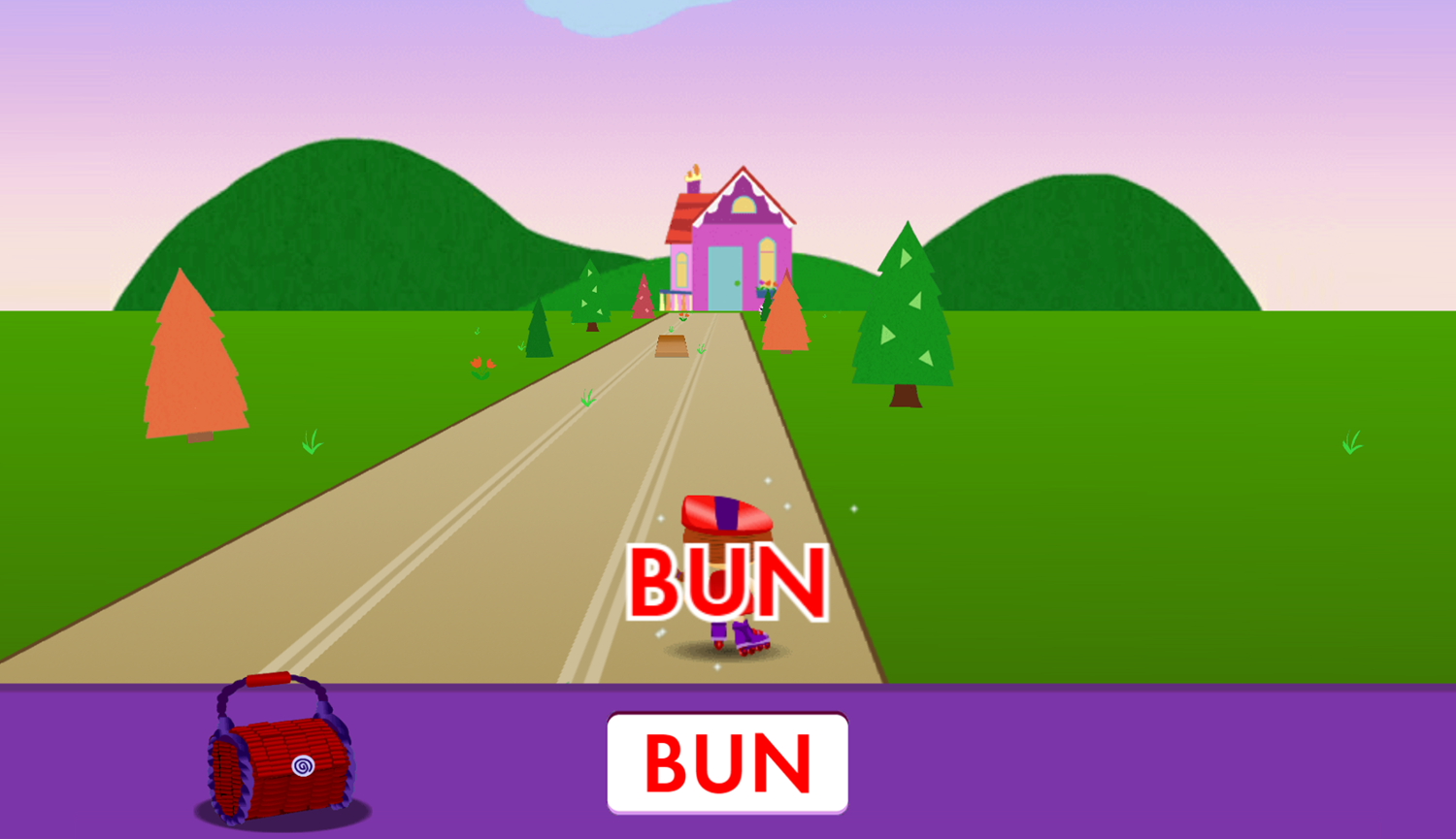 Super Why Wonder Red's Rhyme Racer Game Play Screenshot.