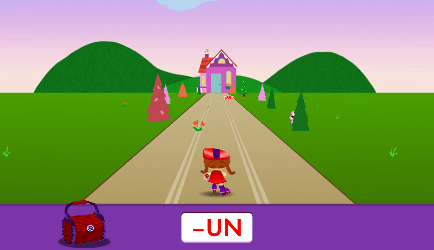 Super Why Wonder Red's Rhyme Racer Game Start Screenshot.