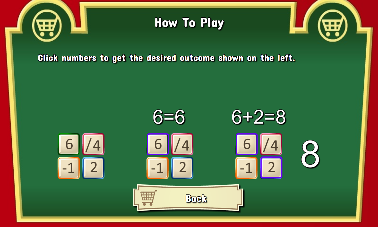 Supermarket Numbers Game How To Play Screenshot.