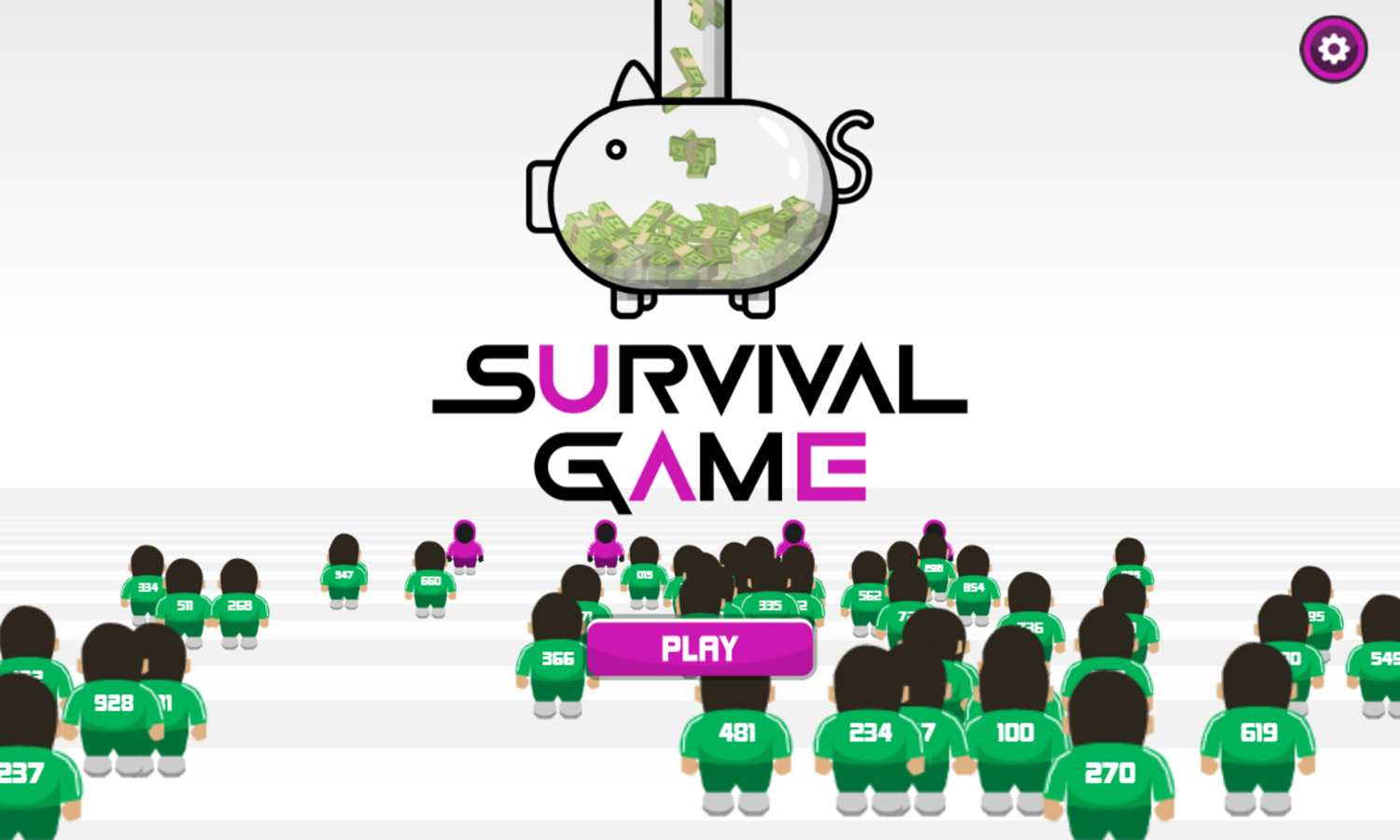 Survival Game Welcome Screen Screenshot.