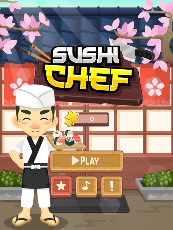 Sushi Chef Game Welcome Screen Screenshot.