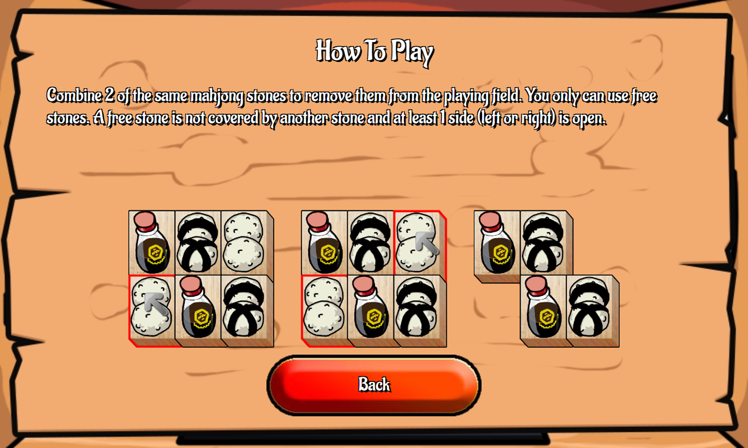 Sushi Mahjong Game How To Play Screenshot.