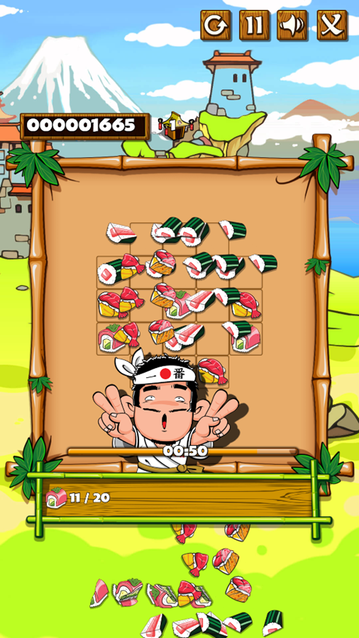 Sushi Matching Game Stage Play Screenshot.