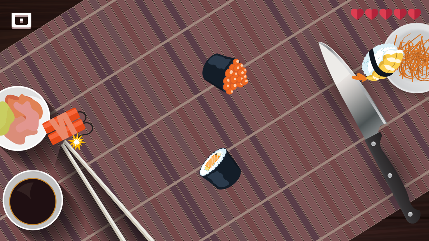 Sushi Ninja Game Start Screenshot.