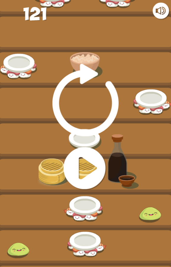 Sushi Rush Game Over Screenshot.