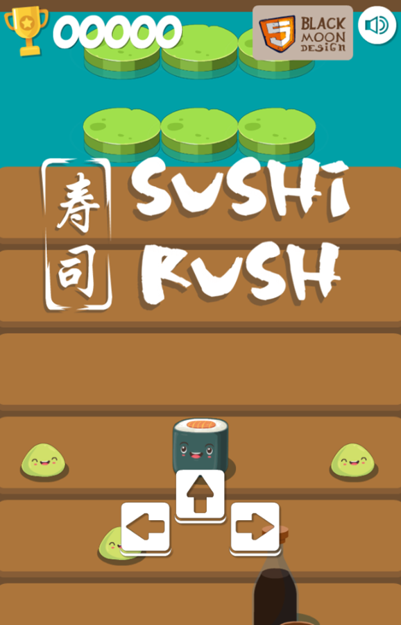 Sushi Rush Game Welcome Screen Screenshot.