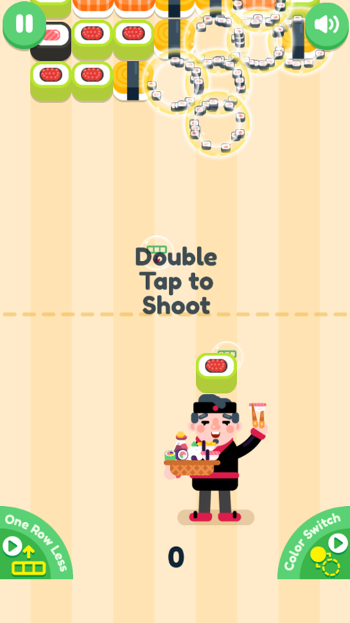Sushi Shooting Match 3 Game Play Screenshot.