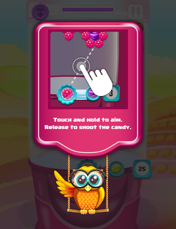 Sweet Candy Mania Game How To Play Screenshot.