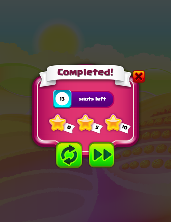 Sweet Candy Mania Game Level Complete Screenshot.