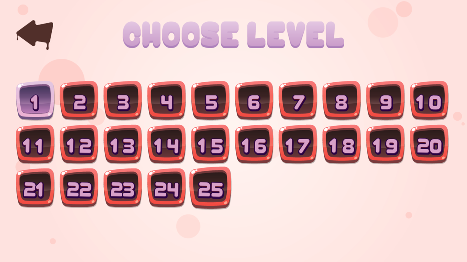 Sweet Path Game Choose Level Screenshot.