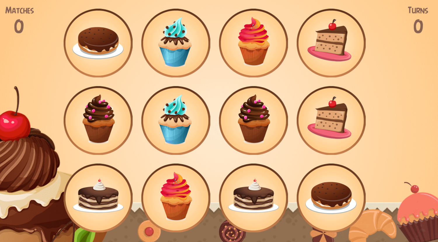 Sweets Memory Game Memorize Screenshot.