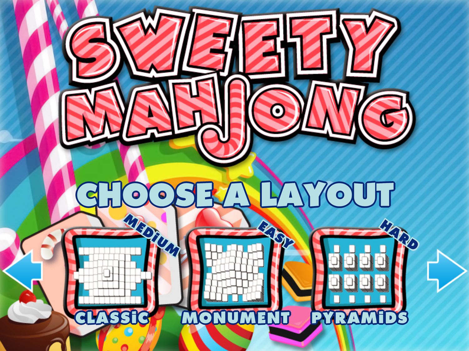 Sweety Mahjong Layout Screen Screenshot.