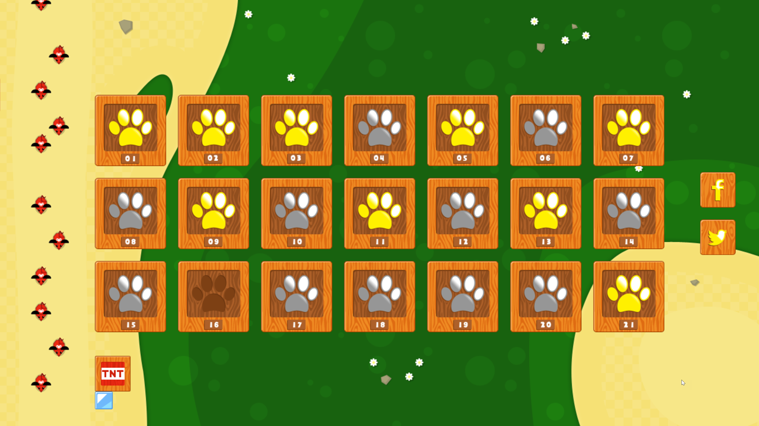 Swift Cats Level Select Screenshot.