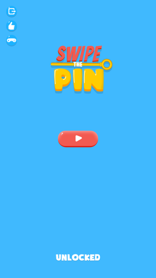 Swipe the Pin Game Welcome Screen Screenshot.