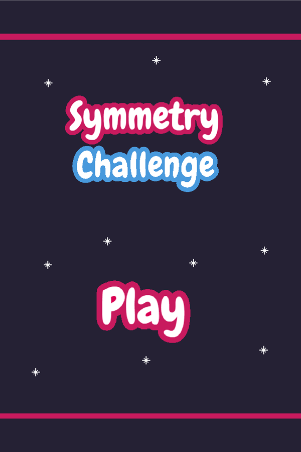 Symmetry Challenge Game Welcome Screen Screenshot.