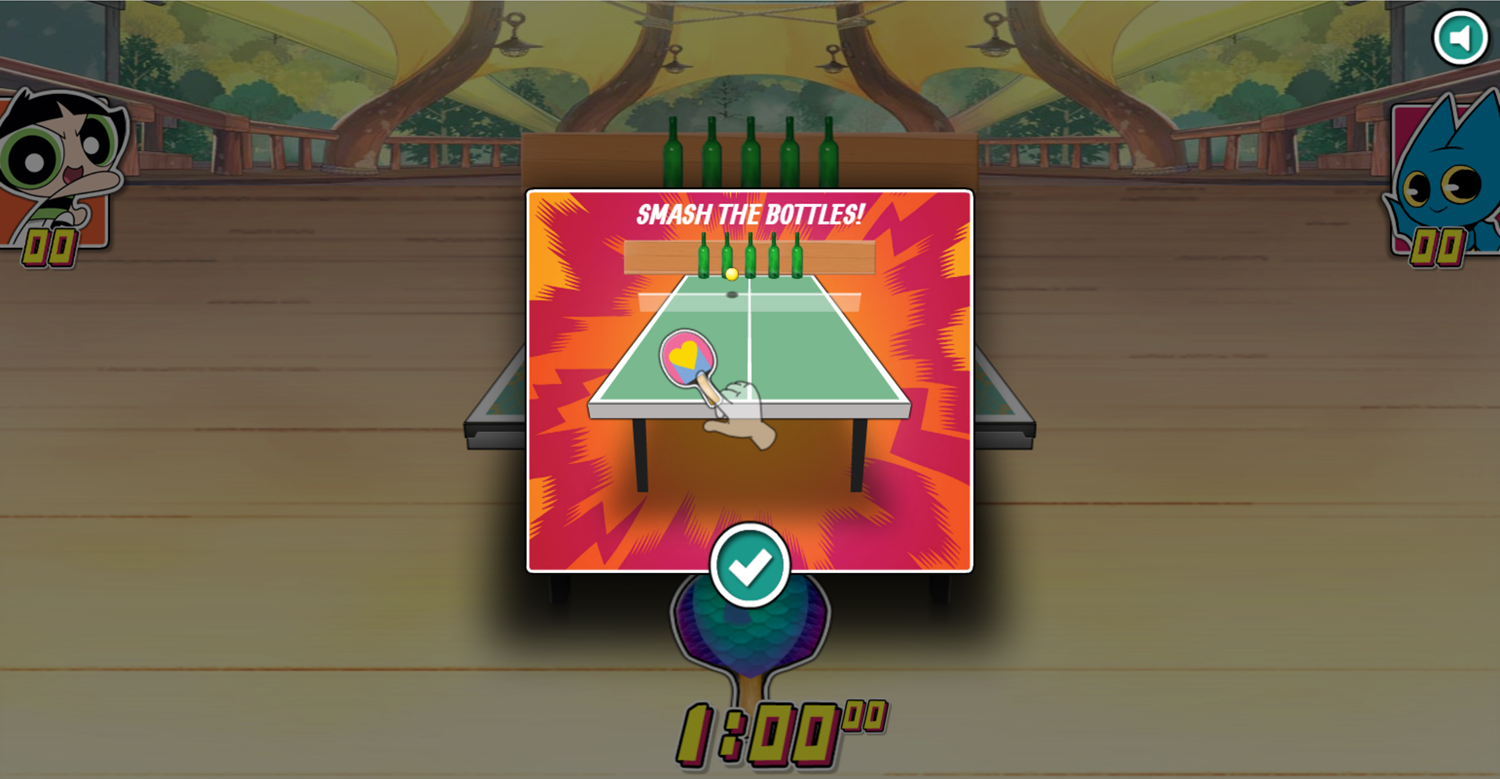 Table Tennis Ultra Mega Tournament Smash the Bottles Instructions Screen Screenshot.