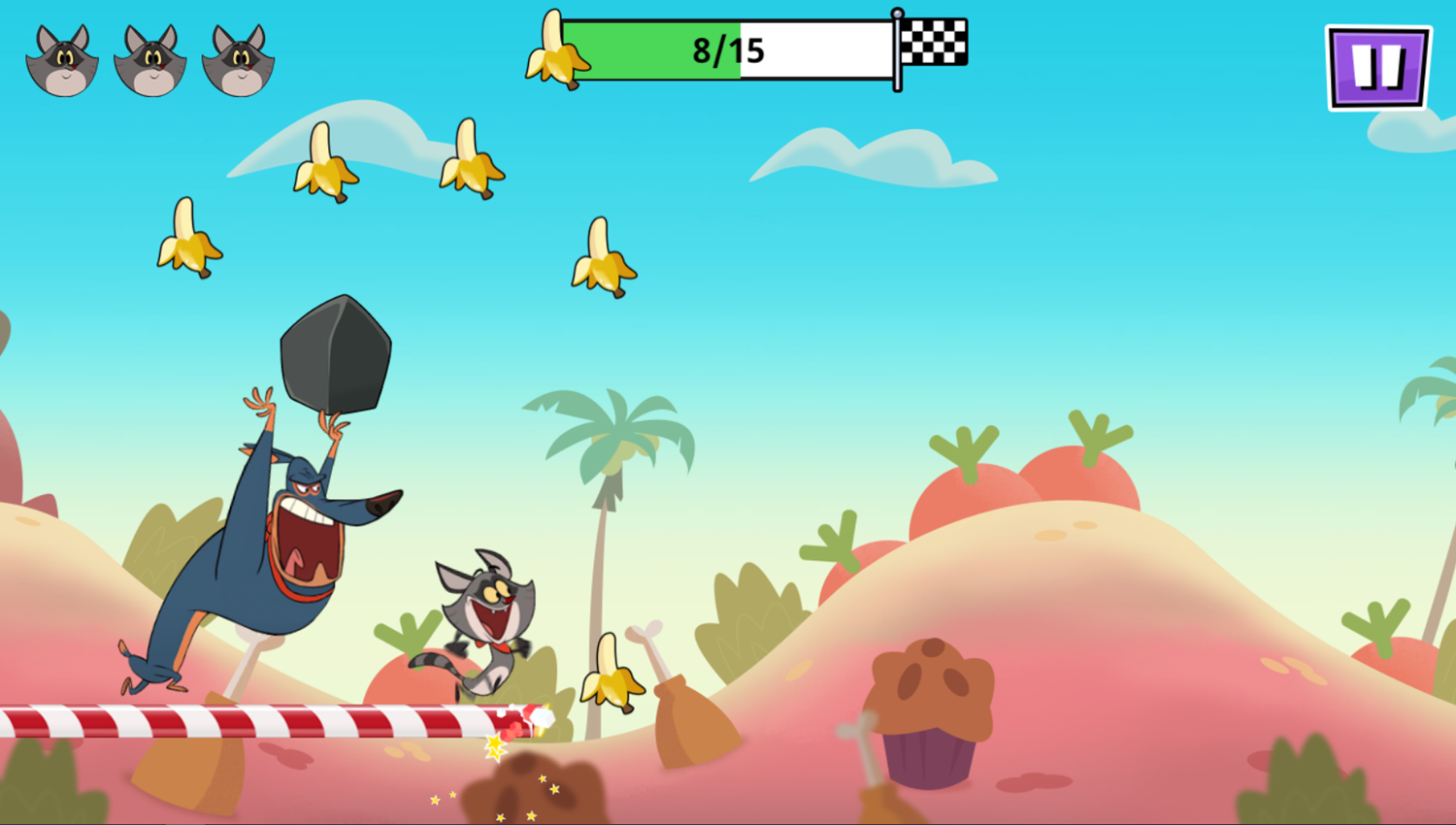 Taffy Runner Game Play Screenshot.