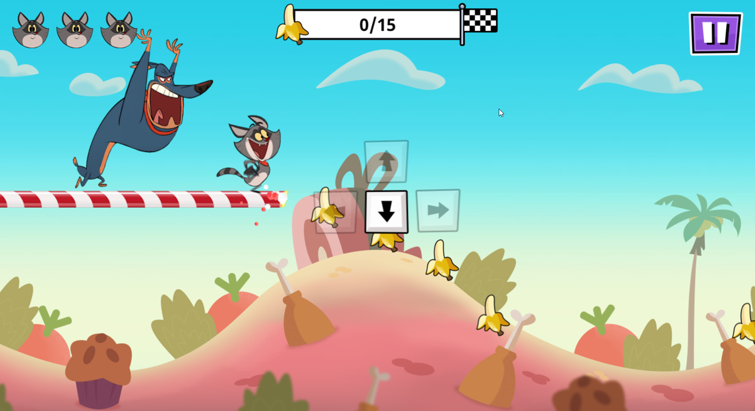Taffy Runner Game How To Move Down Screenshot.