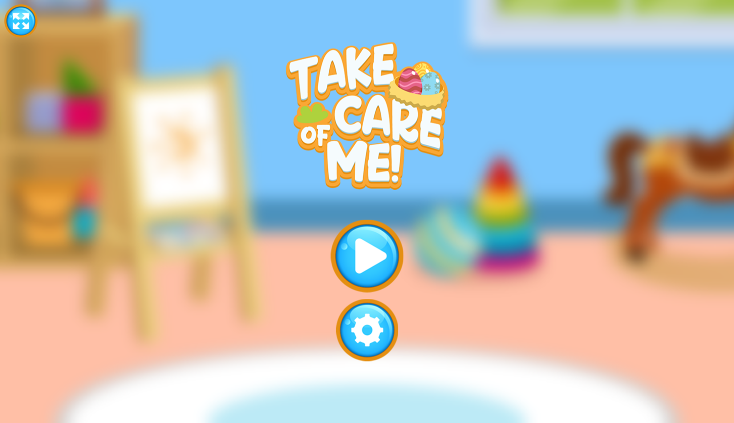 Take Care of Me Game Welcome Screen Screenshot.