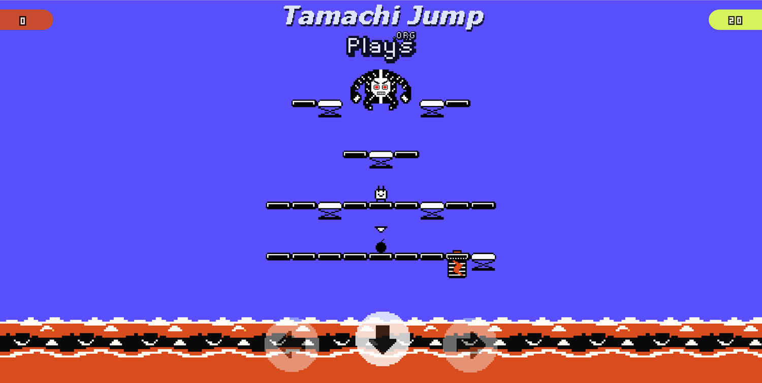 Tamachi Jump Game Welcome Screen Screenshot.