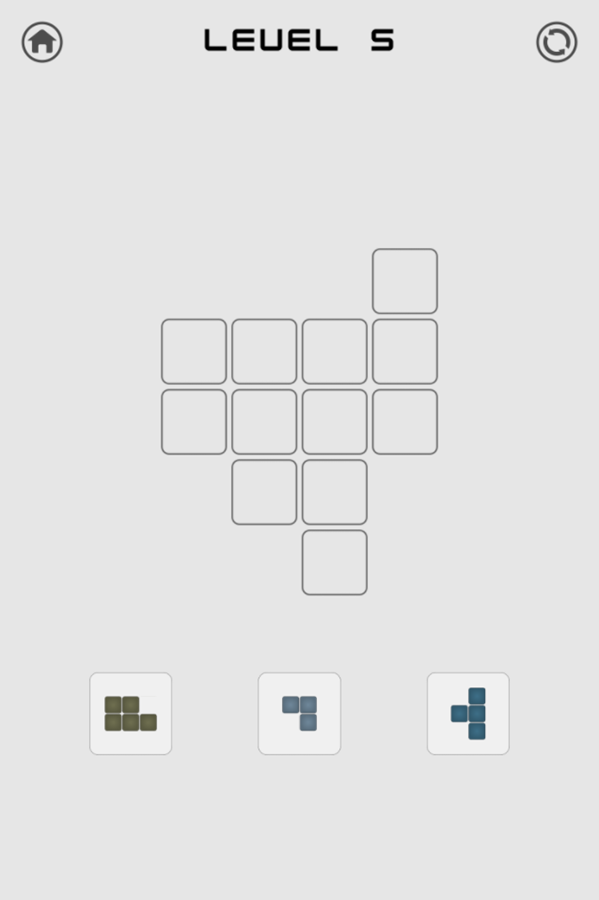 Tangram Blocks Game Level Progress Screenshot.