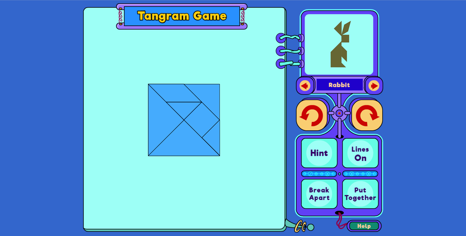 Tangram Game Welcome Screen Screenshot.