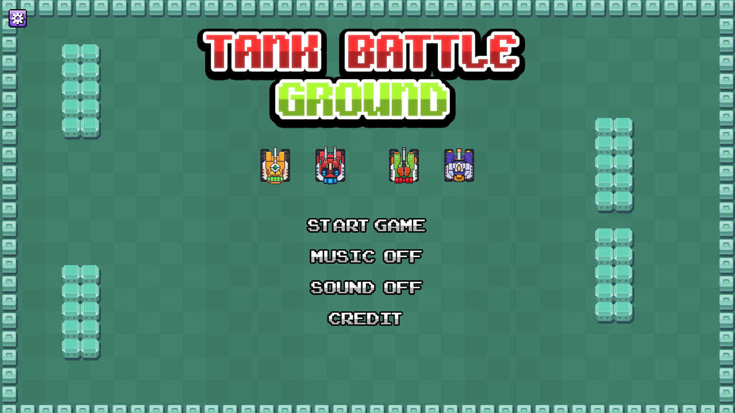 Tank Battle Ground Game Welcome Screenshot.