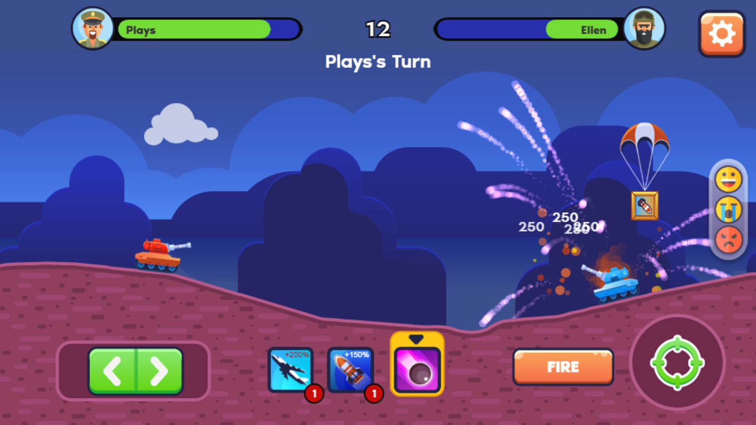 Tanks PVP Showdown Game Play Screenshot.
