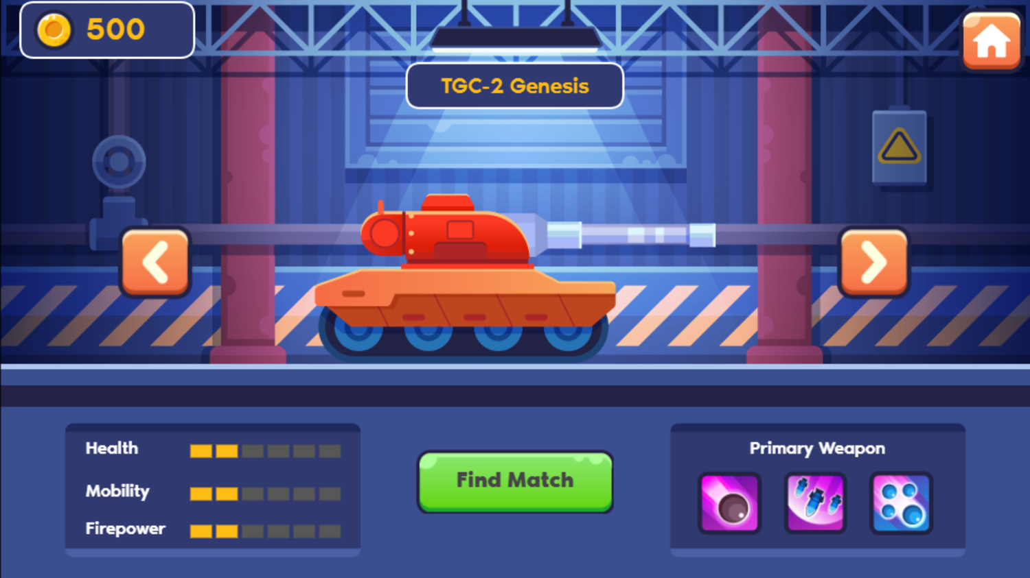 Tanks PVP Showdown Game Tank Select Screenshot.