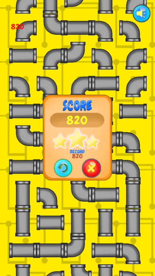 Tap Pipe Game Score Screenshot.