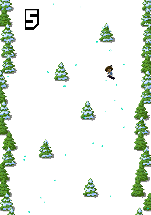 Tap Skier Game Play Screenshot.