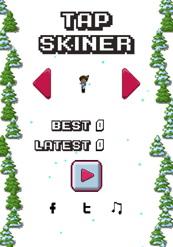 Tap Skier Game Welcome Screen Screenshot.