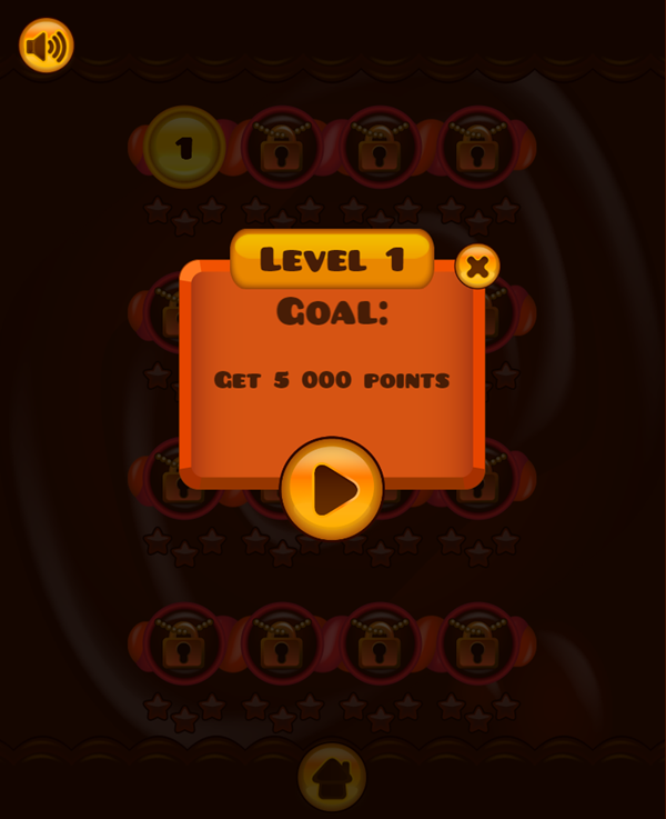 Tasty Jewel Game Level Goal Screenshot.