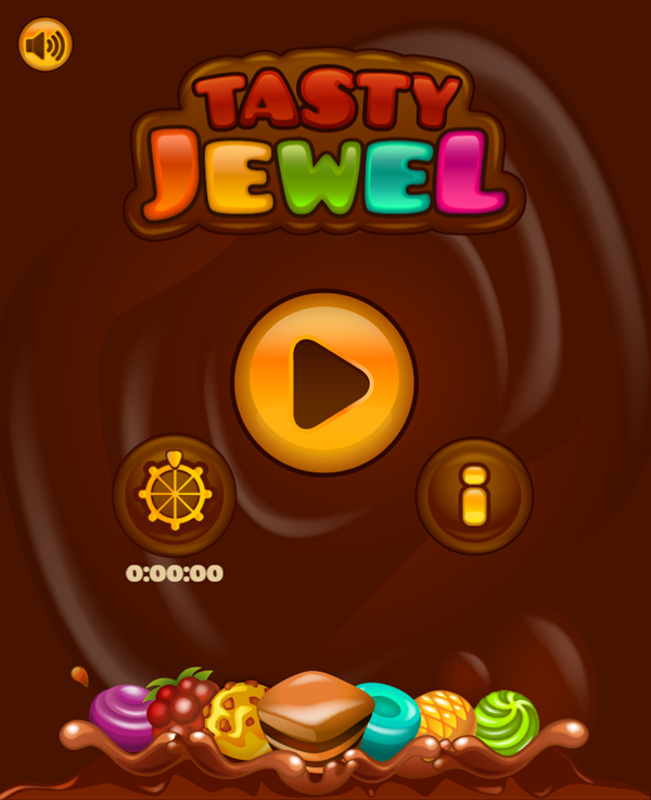 Tasty Jewel Game Welcome Screen Screenshot.
